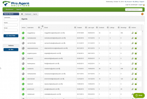 Screenshot of Pro Agent Solutions broker portal